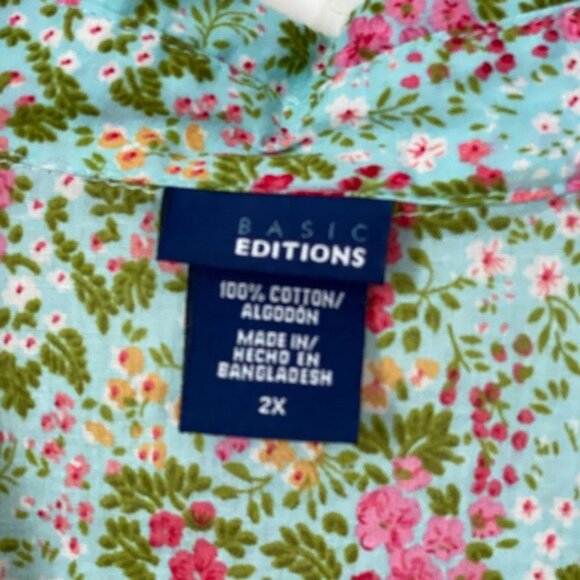 Blue floral blouse 2x - Picture 4 of 4